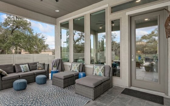 Expert Windows & Door Replacement view of windows and door replacement on patio